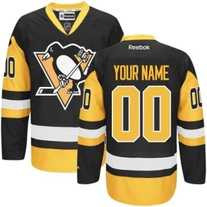 NHL Pittsburgh Penguins Customized Reebok Third Black Gold Authentic