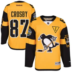 NHL Sidney Crosby Authentic Mens Gold - Reebok Pittsburgh Penguins 87 2017 Stadium Series