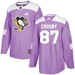 NHL Sidney Crosby Authentic Mens Purple - Pittsburgh Penguins 87 Fights Cancer Practice