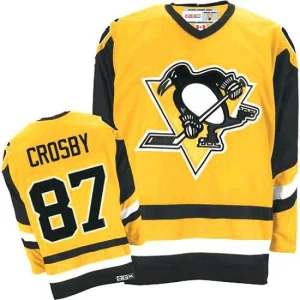 NHL Sidney Crosby Authentic Throwback Mens Gold - CCM Pittsburgh Penguins 87