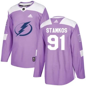 NHL Steven Stamkos Authentic Mens Purple - Tampa Bay Lightning 91 Fights Cancer Practice