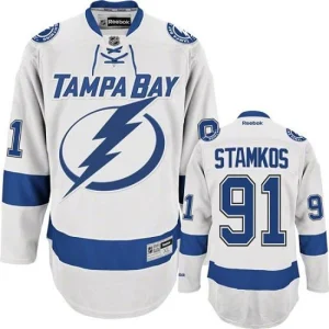 NHL Steven Stamkos Authentic Mens White - Reebok Tampa Bay Lightning 91 Away