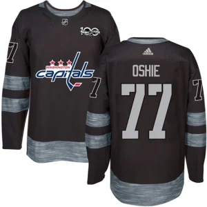 NHL T.J. Oshie Authentic Mens Black - Washington Capitals 77 1917-2017 100th Anniversary