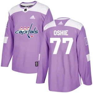 NHL T.J. Oshie Authentic Mens Purple - Washington Capitals 77 Fights Cancer Practice