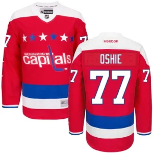 NHL T.J. Oshie Authentic Mens Red - Reebok Washington Capitals 77 Third