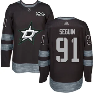 NHL Tyler Seguin Authentic Mens Black - Dallas Stars 91 1917-2017 100th Anniversary