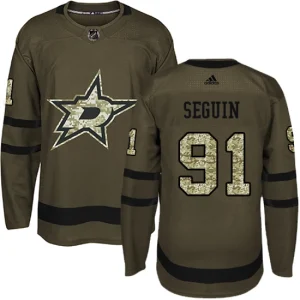 NHL Tyler Seguin Authentic Mens Green - Dallas Stars 91 Salute to Service