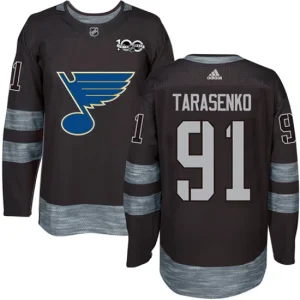 NHL Vladimir Tarasenko Authentic Mens Black - St. Louis Blues 91 1917-2017 100th Anniversary