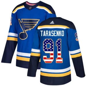 NHL Vladimir Tarasenko Authentic Mens Blue - St. Louis Blues 91 USA Flag Fashion