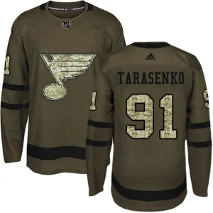 NHL Vladimir Tarasenko Authentic Mens Green - St. Louis Blues 91 Salute to Service