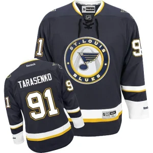 NHL Vladimir Tarasenko Authentic Mens Navy Blue - Reebok St. Louis Blues 91 Third