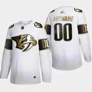 Nashville Predators Custom 00 NHL Golden Edition White Authentic