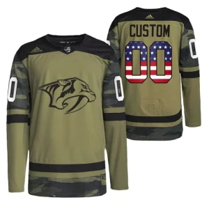 Nashville Predators Custom Military Appreciation Jersey Camo 00 Practice