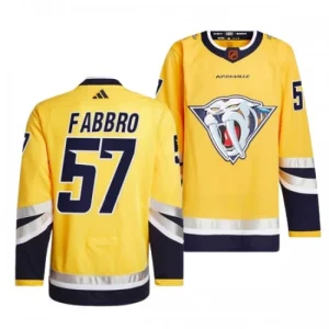 Nashville Predators Dante Fabbro 57 2022-23 Yellow Reverse Retro 2.0 Authentic - Men