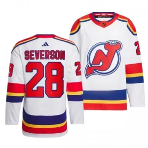 New Jersey Devils Damon Severson 28 2022-23 White Reverse Retro 2.0 Authentic - Men