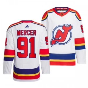 New Jersey Devils Dawson Mercer 91 2022-23 White Reverse Retro 2.0 Authentic - Men