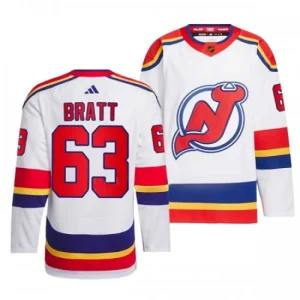 New Jersey Devils Jesper Bratt 63 2022-23 White Reverse Retro 2.0 Authentic - Men