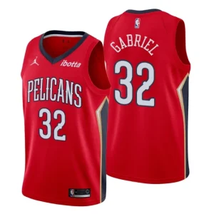 New Orleans Pelicans 32 Wenyen Gabriel Swingman Red Jersey Statement Edition 2020-21