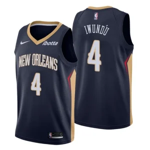 New Orleans Pelicans Icon Edition Wes Iwundu No. 4 Navy Swingman Jersey