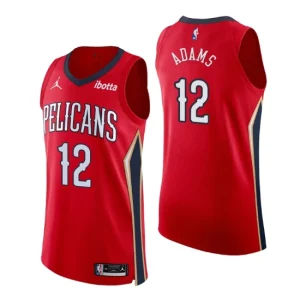 New Orleans Pelicans Jersey No. 12 Steven Adams Authentic Red