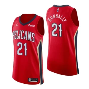 New Orleans Pelicans Jersey No. 21 James Nunnally Authentic Red