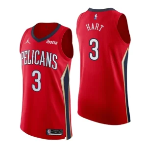 New Orleans Pelicans Jersey No. 3 Josh Hart Authentic Red