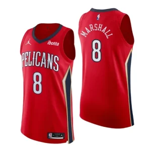 New Orleans Pelicans Jersey No. 8 Naji Marshall Authentic Red