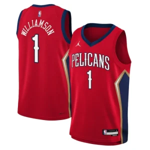 New Orleans Pelicans Jordan Statement Edition Swingman Jersey 22 - Red - Zion Williamson - Youth