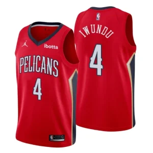 New Orleans Pelicans Statement Edition Wes Iwundu No. 4 Red Swingman Jersey