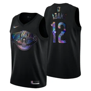 New Orleans Pelicans Steven Adams 12 Iridescent Holographic Jersey Black