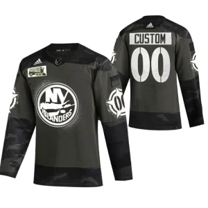 New York Islanders 00 Custom Camo 2021 Military Night Authentic Limited