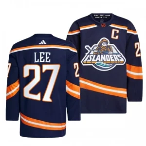 New York Islanders Anders Lee 27 2022-23 Navy Reverse Retro 2.0 Authentic - Men