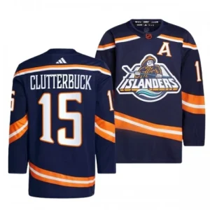 New York Islanders Cal Clutterbuck 15 2022-23 Navy Reverse Retro 2.0 Authentic - Men