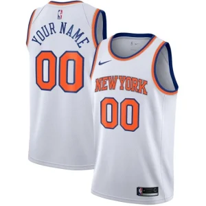 New York Knicks Custom Nike 2022-23 Association Edition White Jersey Mens Swingman