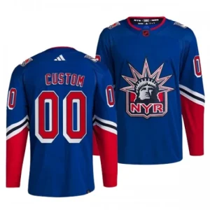 New York Rangers Adidas 2022-23 Custom Blue Version Reverse Retro 2.0 Authentic Jersey Mens