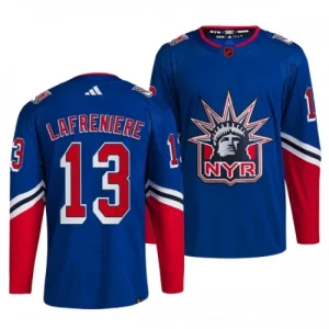 New York Rangers Alexis Lafreniere 13 2022-23 Blue Reverse Retro 2.0 Authentic - Men