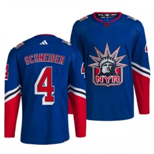 New York Rangers Braden Schneider 4 2022-23 Blue Reverse Retro 2.0 Authentic - Men