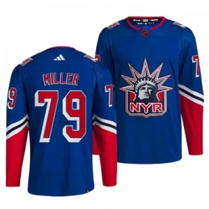 New York Rangers K Andre Miller 79 2022-23 Blue Reverse Retro 2.0 Authentic - Men