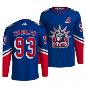 New York Rangers Mika Zibanejad 93 2022-23 Blue Reverse Retro 2.0 Authentic - Men