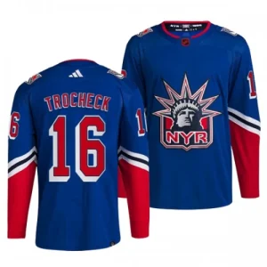 New York Rangers Vincent Trocheck 16 2022-23 Blue Reverse Retro 2.0 Authentic - Men