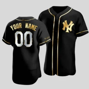 New York Yankees Custom Golden Brandedition Black Jersey