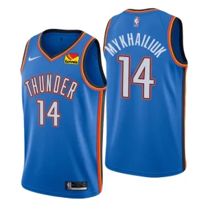 Oklahoma City Thunder 14 Sviatoslav Mykhailiuk Swingman Royal Jersey City Edition 2021