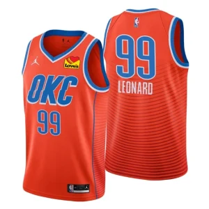 Oklahoma City Thunder 99 Meyers Leonard Swingman Orange Jersey Statement Edition 2021