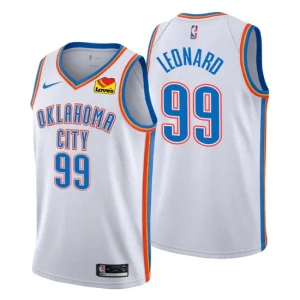 Oklahoma City Thunder 99 Meyers Leonard Swingman White Jersey Association Edition 2021