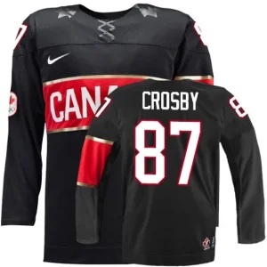 Olympic Hockey Sidney Crosby Authentic Mens Black - Nike Team Canada 87 Third 2014