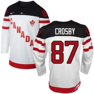 Olympic Hockey Sidney Crosby Authentic Mens White - Nike Team Canada 87 100th Anniversary