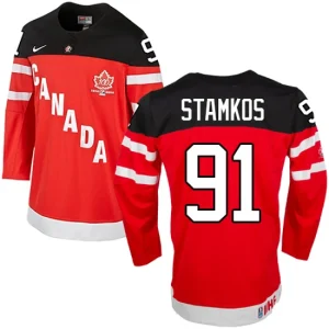 Olympic Hockey Steven Stamkos Authentic Mens Red - Nike Team Canada 91 100th Anniversary