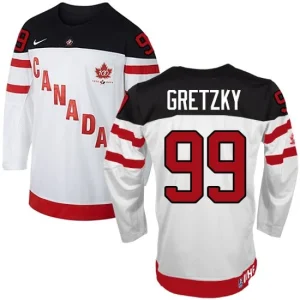 Olympic Hockey Wayne Gretzky Authentic Mens White - Nike Team Canada 99 100th Anniversary