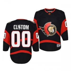 Ottawa Senators Adidas 2022-23 Custom Black Version Reverse Retro 2.0 Authentic jersey Mens