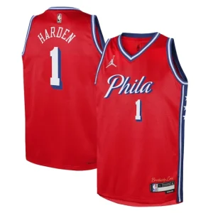 Philadelphia 76ers Jordan Statement Edition Swingman Jersey 22 - Red - James Harden - Youth